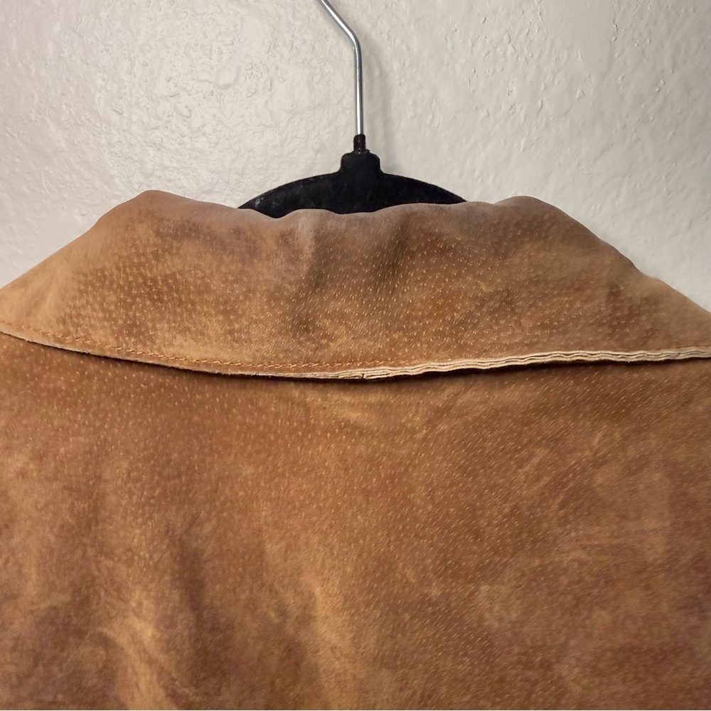 Vintage Live a Little Genuine Leather Shirt Jacket - Picture 13 of 15